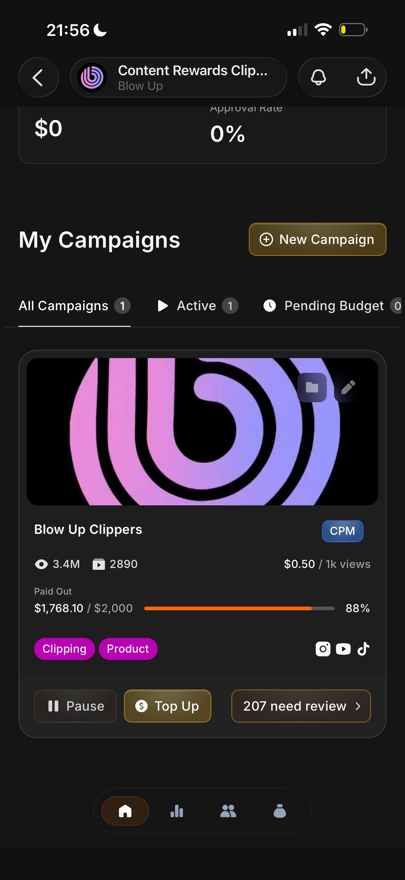 Preuve — analytics TikTok